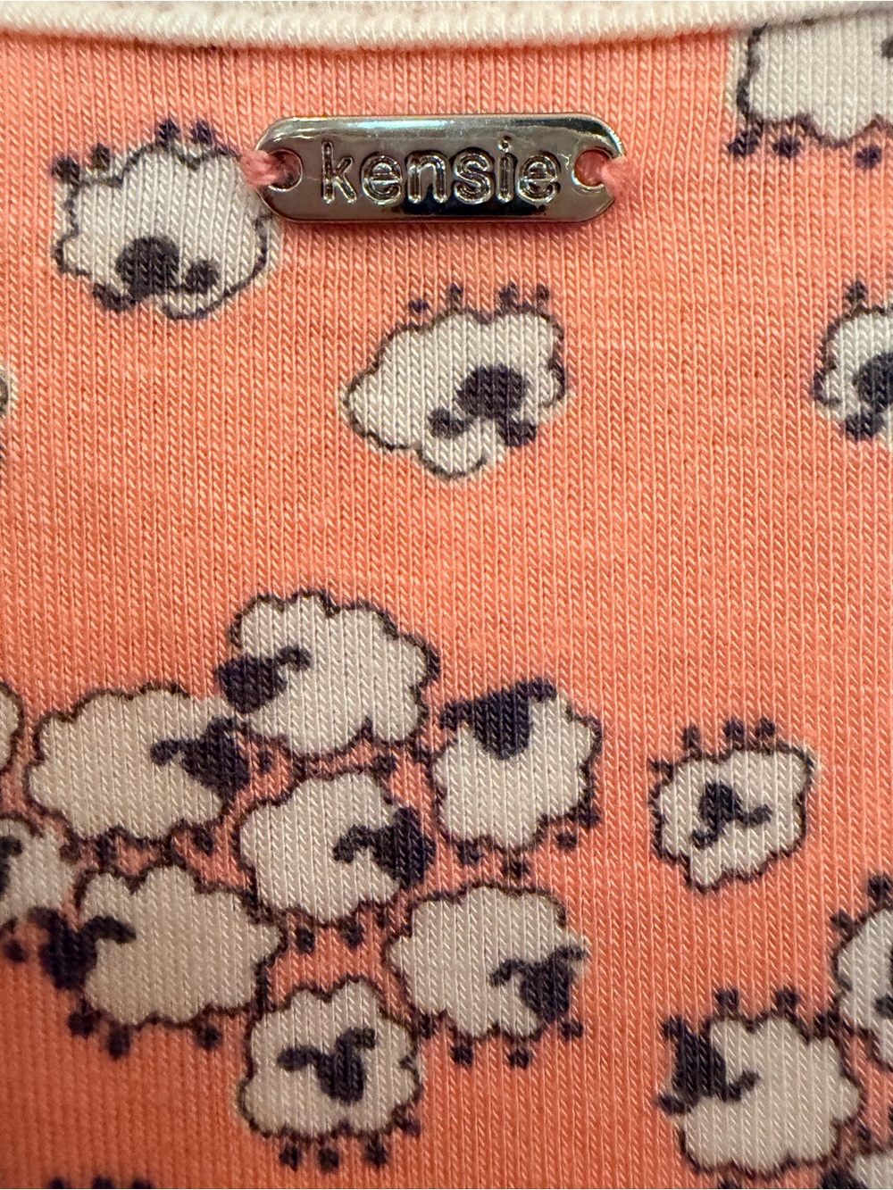 NWT KENSIE KNEE LENGTH PEACH/PINK LOUNGE/SLEEPWEAR SMALL LAMB PRINT SZ LARGE - Picture 4 of 8